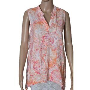 Chico's sleeveless Shell Print Asymmetrical Cotton blend multicolor size 1 or M